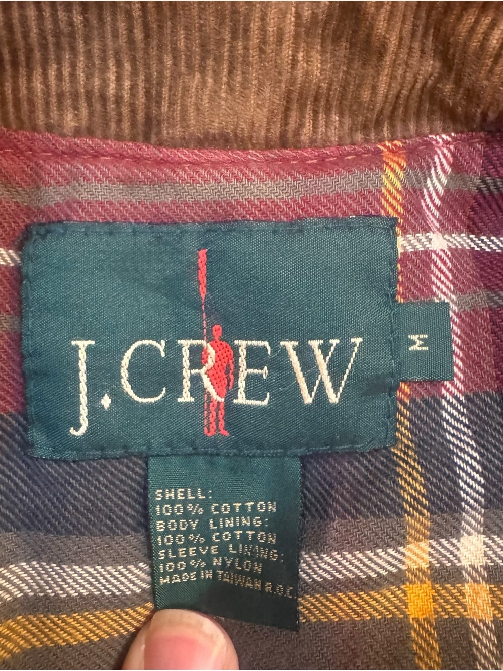 Vintage J. Crew Flannel Lined Chore Coat Jacket Men’s Medium Tan Barn 90s Vtg - Picture 2 of 15